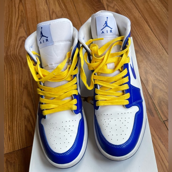 Jordan Shoes - Air Jordan 1 Mid White/Hyper Royal •Price is firm